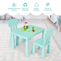 Miniatyrbilde 3 av 5: 3-delt barnesittegruppe, barnebord med 2 stoler, barnemøbler laget av plast, grønn