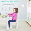 Miniatyrbild 4 av 5: 3-delat barnsittset, barnbord med 2 stolar, barnmöbler av vit plast