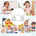 Miniatyrbild 5 av 5: 3-delat barnsittset, barnbord med 2 stolar, barnmöbler av vit plast