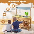 Miniatyrbild 5 av 5: Utomhus barns lerkök med vattenfunktion & krokar & avtagbar hylla lekkök