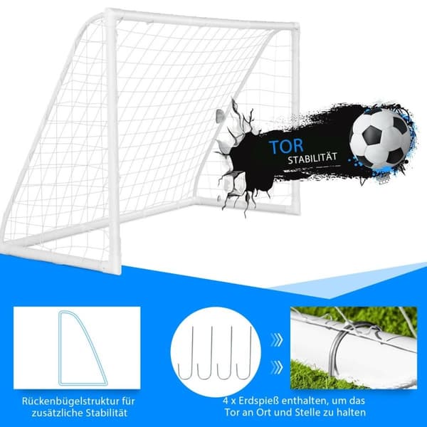 180 x 120 cm barnfotbollsmål för spel och träning av barn och tonåringar från 6 år