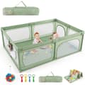 Miniatyrbillede 2 af 5: Babykravlegård med 50 bolde & 2 døre & åndbart net & lynlåsgrøn