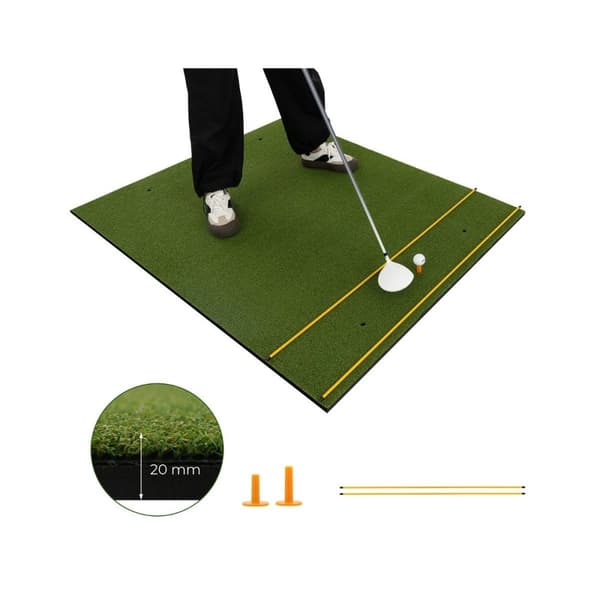 3-i-1 golf tee måtte. Højkvalitets slagmåtte med kunstgræs, 152 x 117 cm.