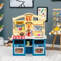 Miniatyrbillede 1 af 5: 69 dele børnekøkken inklusive tilbehør, legekøkken med lys, damp, musik og lyd, blå