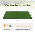 Miniatyrbild 3 av 5: 3-i-1 golf-tee-matta med konstgräs, 2 golf-tees, 2 inriktningsstakar och 6 förborrade tee-hål, 152 x 92 cm