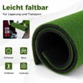 Miniatyrbild 4 av 5: 3-i-1 golf-tee-matta med konstgräs, 2 golf-tees, 2 inriktningsstakar och 6 förborrade tee-hål, 152 x 92 cm