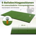 Miniatyrbild 5 av 5: 3-i-1 golf-tee-matta med konstgräs, 2 golf-tees, 2 inriktningsstakar och 6 förborrade tee-hål, 152 x 92 cm