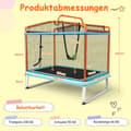 Pikkukuva 2 / 5: Suorakaiteen muotoinen 3-in-1 trampoliini lapsille 190 x 124 cm iso vapaa-ajan trampoliini, nettisininen + oranssi