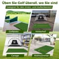 Miniatyrbillede 3 af 5: 3-i-1 golf-tee-måtte med kunstgræs, 2 golf-tees, 2 justeringspæle og 6 forborede tee-huller, 152 x 92 cm, 27 mm