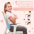 Pikkukuva 3 / 5: Korkeussäädettävä lasten kääntyvä tuoli istuinjarrulla Ergonominen työtuoli Toimistotuoli Pinkki