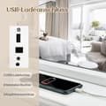 Miniatyrbilde 4 av 5: Hollywood-speil med belysning, USB-ladeport og Bluetooth-høyttaler, kosmetikkspeil for soverom, 58 x 46 cm, hvit