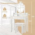 Miniatyrbild 3 av 5: Sminkbord med LED-belysning justerbar ljusstyrka sminkbord med 4 lådor vit