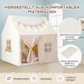 Miniatyrbillede 5 af 5: Børnetelt til indendørs, legehus med måtte og lys, 125 x 100 x 127 cm, beige