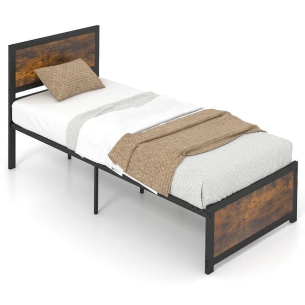 Sengeramme 90 x 200 cm Industriell sengeramme med sengegavl & lamellramme