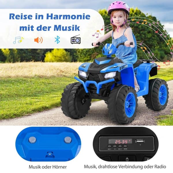 24 V Electric Kids Quad Electric Quad langattomalla yhteydellä Electric Quad Blue