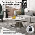 Miniatyrbilde 4 av 4: Sofabord marmorlook rektangulært salongbord med metallramme 70 x 70 x 40 cm hvit