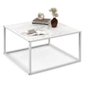 Miniatyrbilde 1 av 4: Sofabord marmorlook rektangulært salongbord med metallramme 70 x 70 x 40 cm hvit