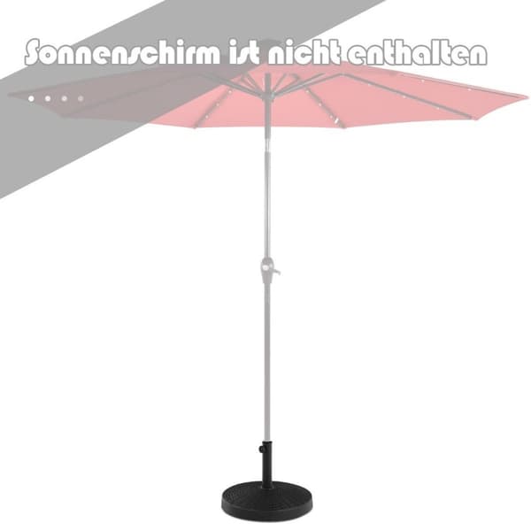 Parasolfod 22 kg paraplyfod lavet af syntetisk harpiks i rattan look 52 x 36 cm sort