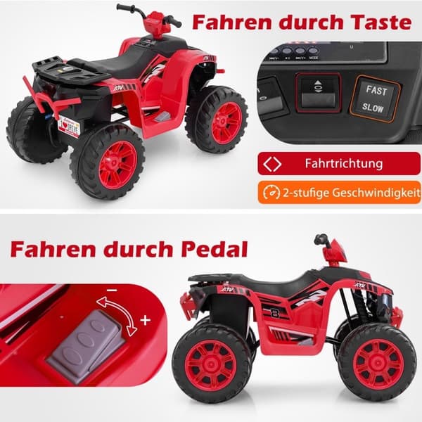 24V Electric Kids Quad Electric Quad med trådløs forbindelse Electric Quad Rød