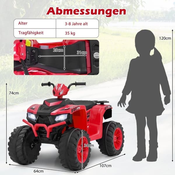 24V Electric Kids Quad Electric Quad med trådløs forbindelse Electric Quad Rød
