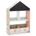 Miniatyrbillede 1 af 5: Børnebogreol med tavle &amp; 2 kasser &amp; 6 rum Børnehylde Børneværelseshylde Pink