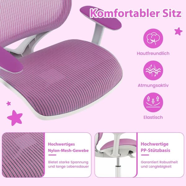 Barnbordsstol 360° vridbar sitthöjd 43-55cm höjdjusterbar lila