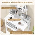 Miniatyrbilde 1 av 5: Sminkebord med LED-belysning justerbar lysstyrke sminkebord med 3 skuffer hvit