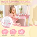 Pikkukuva 4 / 5: 2 in 1 -lasten peilipöytä jakkaralla ja 3-kertaisesti irrotettava peili ja laatikollinen peilipöytä