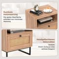 Miniatyrbillede 3 af 5: Natbord i rattan i middelalderstil med skuffe og åbent sidebord med accentbord