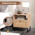 Miniatyrbillede 4 af 5: Natbord i rattan i middelalderstil med skuffe og åbent sidebord med accentbord
