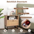 Miniatyrbillede 5 af 5: Natbord i rattan i middelalderstil med skuffe og åbent sidebord med accentbord
