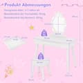 Pikkukuva 3 / 5: Lasten peilipöytä valaistuksella 2 in 1 prinsessa peilipöytä irrotettavalla peilillä valkoinen