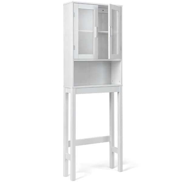 WC-kaappi vapaasti seisova kylpyhuoneen wc-hylly wc:n yläpuolella 58 x 19 x 170 cm valkoinen