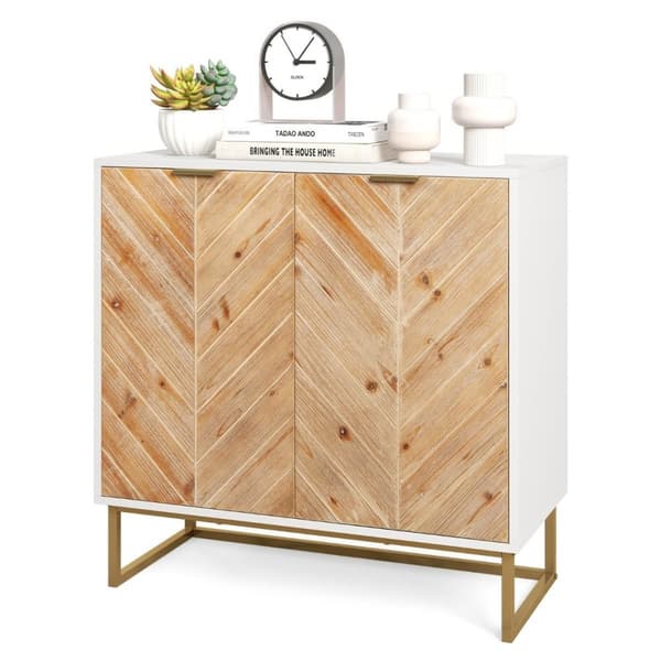 Senkki 2 ovella, keittiön kaappi hyllyllä, buffetkaappi moderni metallijaloilla, valkoinen 80 x 40 x 80 cm