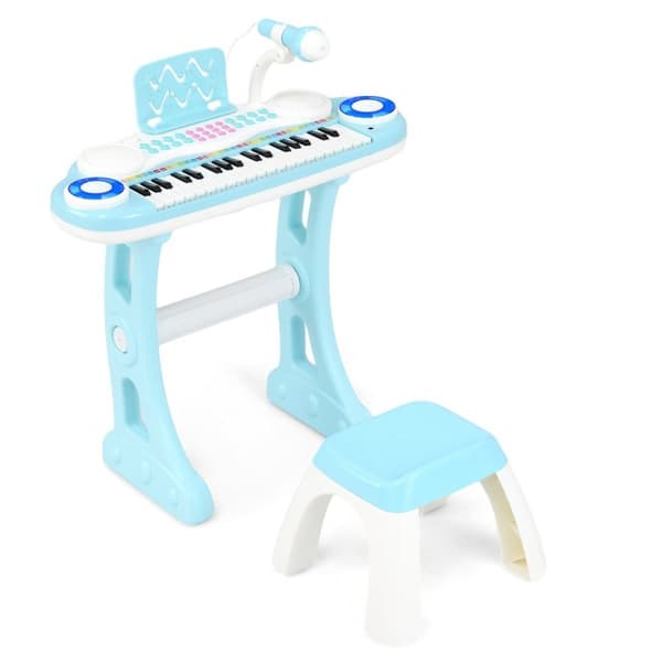 37 tangenter Piano Keyboard med lett elektrisk barnetastatur Opptak og avspilling Toy Piano Blue