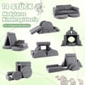 Miniatyrbilde 3 av 5: 14-delers modulbasert barnesofa, skumlekesofa, byggeklosssofa for klatring og krypning, grå