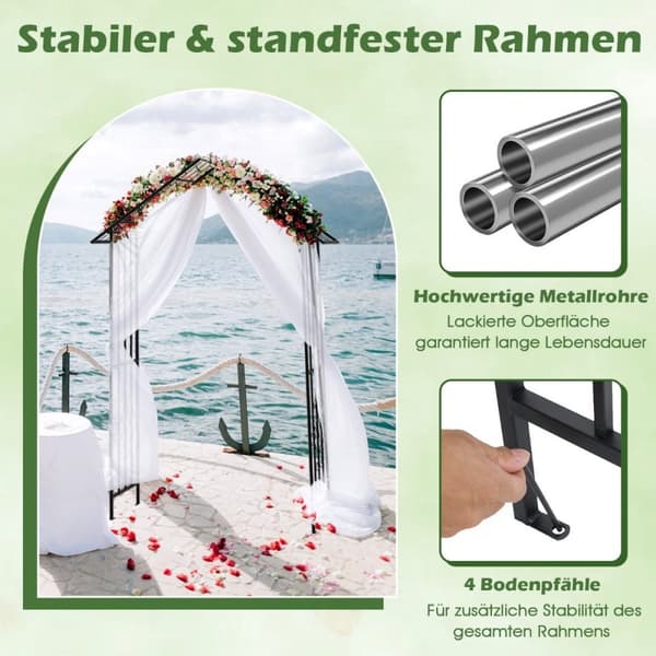 Rosebue hagebue i metall for klatreplanter espalierbue til bryllupsfest i bakgården 140 x 40 x 223 cm svart