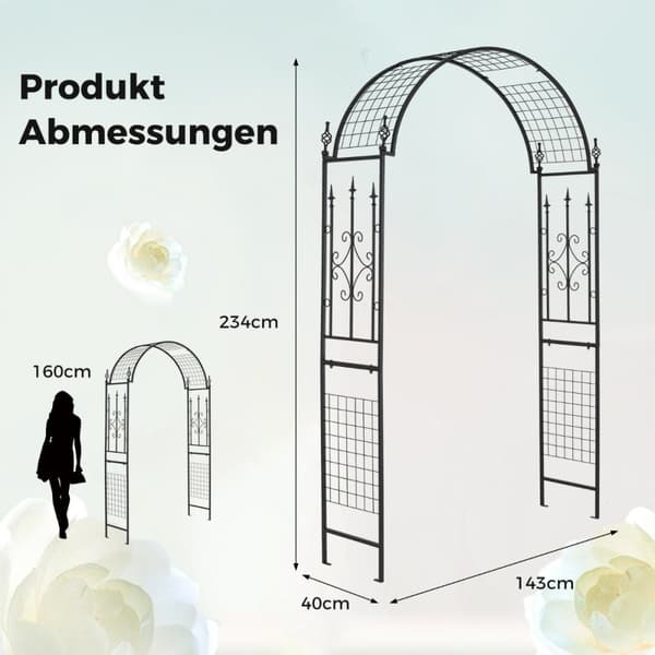 Rosebue metallhagebue for klatreplanter espalierbue til bryllupsfest i bakgården 143 x 40 x 234 cm