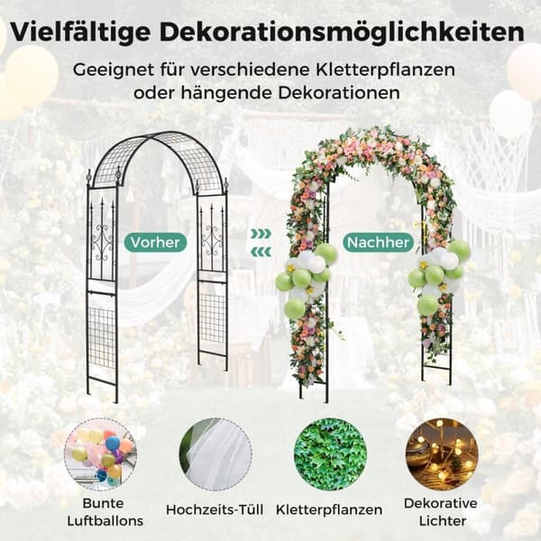 Rosebue metallhagebue for klatreplanter espalierbue til bryllupsfest i bakgården 143 x 40 x 234 cm