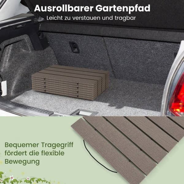 Udrulningssti lavet af HDPE I 242 cm I Bredde 43 cm I Vejrbestandig I Udrulningshavesti til bryllupshave grå