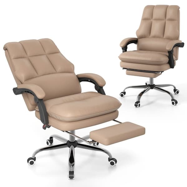 Ergonominen työtuoli sisäänvedettävällä jalkatuella Executive-tuoli pöytätuoli kahvi