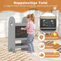 Miniatyrbild 4 av 5: 3 i 1 inlärningstorn trapppall för barn med 3 justerbara höjder 90 kg lastkapacitet grå