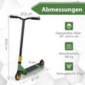 Miniatyrbild 2 av 5: Stuntskoter med 360-styrning &amp; PU hjul &amp; Aluminium Deck Stunt Scooter Rolig Scooter Grön