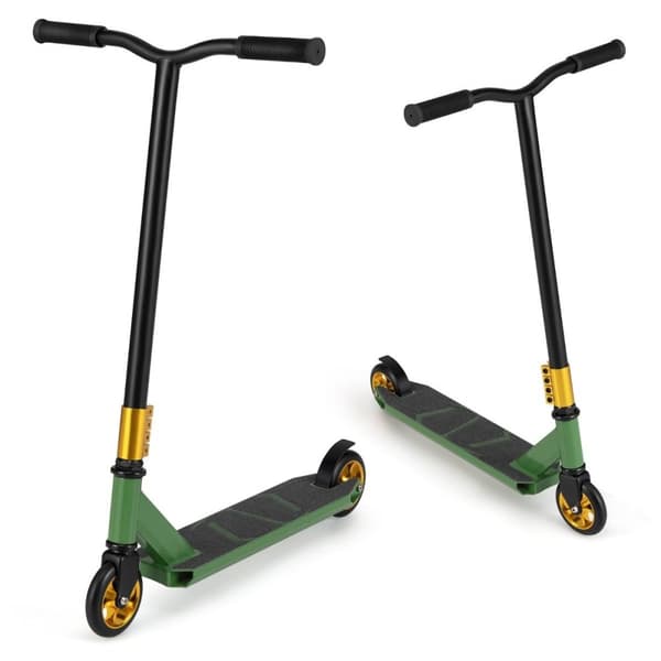 Stuntskoter med 360-styrning & PU hjul & Aluminium Deck Stunt Scooter Rolig Scooter Grön