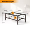 Miniatyrbilde 3 av 5: Sofabord i glass 2-lags sidebord med oppbevaringsplass 107 cm langt rektangulært salongbord