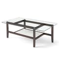 Miniatyrbilde 2 av 5: Sofabord i glass 2-lags sidebord med oppbevaringsplass 107 cm langt rektangulært salongbord