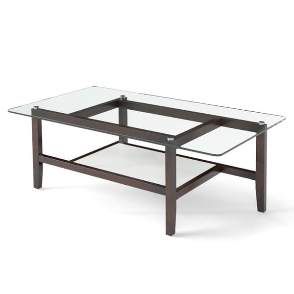 Sofabord i glass 2-lags sidebord med oppbevaringsplass 107 cm langt rektangulært salongbord