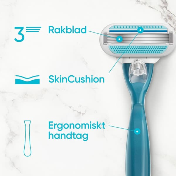 Glatt barberhøvel + 2 barberblader
