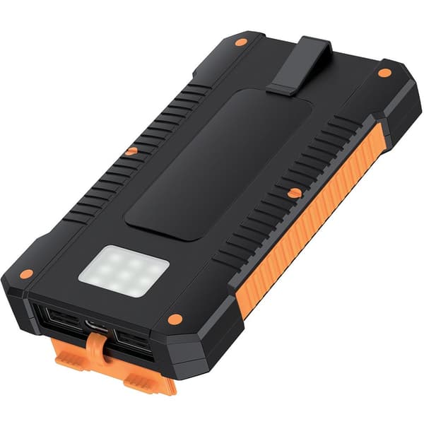 PowerBank 6.000 mAh 10W Solcelle Sort/Orange