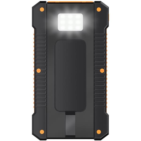 PowerBank 6.000 mAh 10W Solcelle Sort/Orange